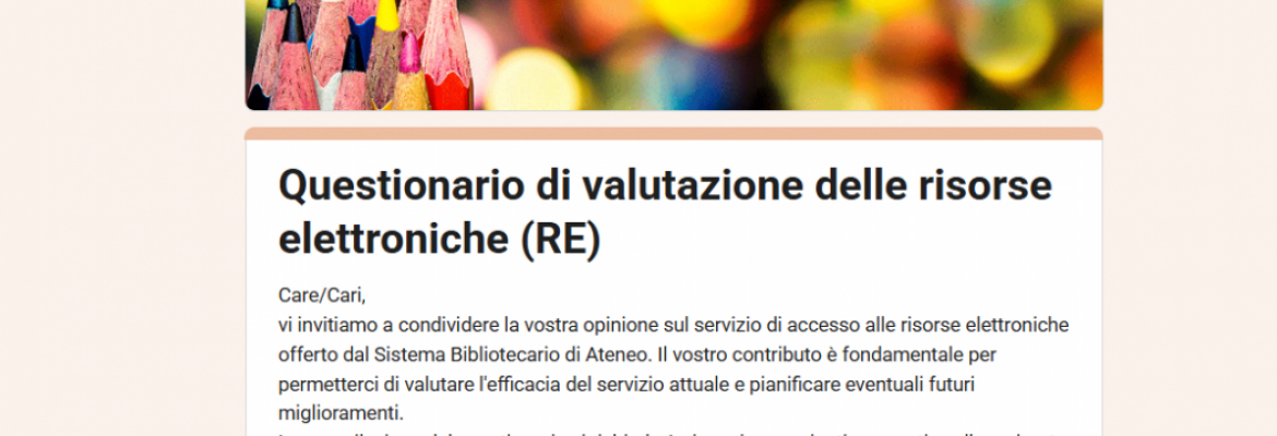 Questionario risorse elettroniche